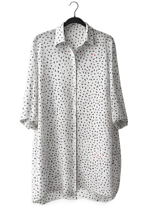 & Other Stories Dresses & Skirts - & Other Stories White Floral Button Front Shirt Dress Tunic Size 10 Oversized